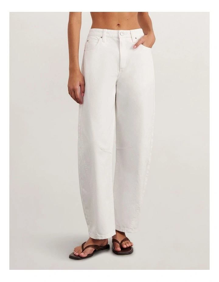 Lucia Barrel Jean in White image 1
