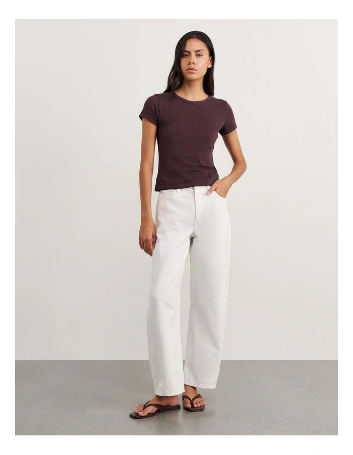 Lucia Barrel Jean in White image 3