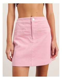 Demi Cord Skirt in Pink