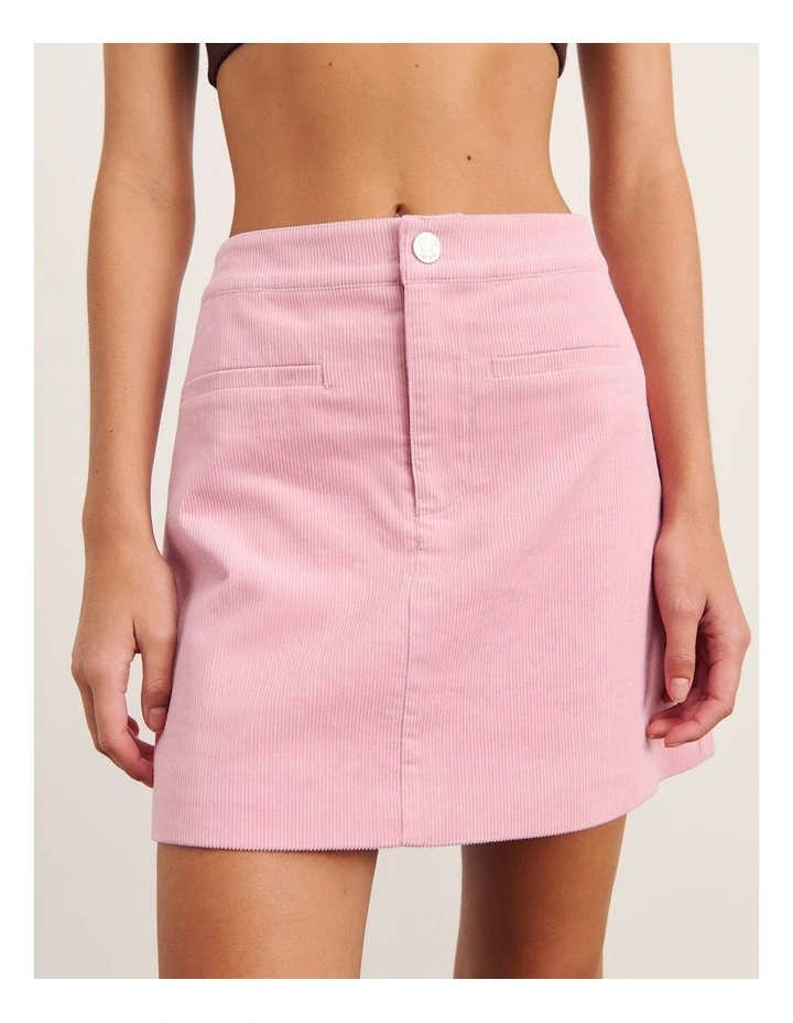 Demi Cord Skirt in Pink image 1