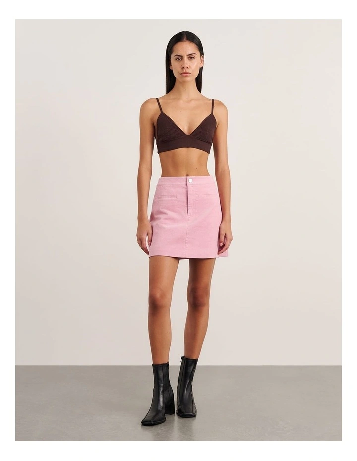 Demi Cord Skirt in Pink image 4