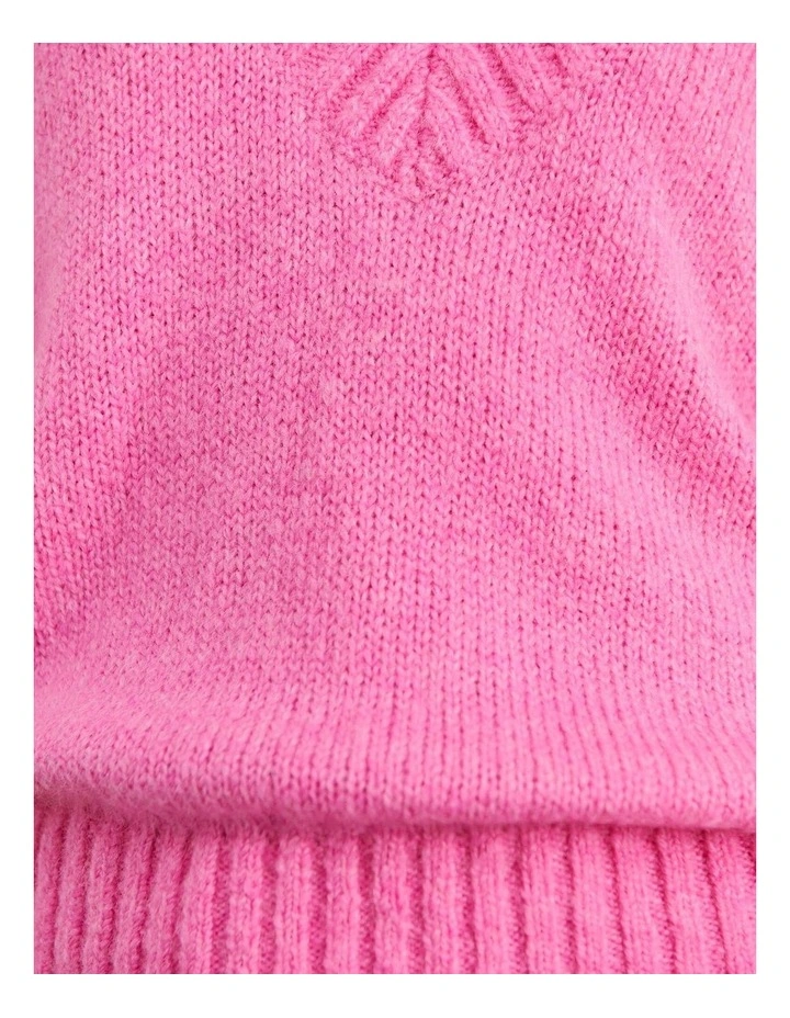 Lily V Neck Knit Jumper in Peony image 7