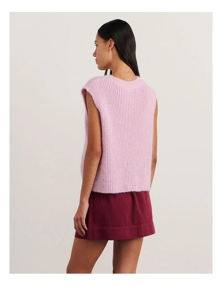 Lily Button Vest in Pink Frost image 2