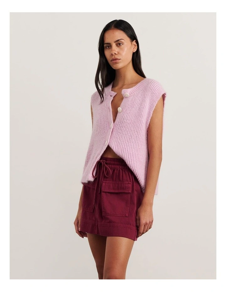 Lily Button Vest in Pink Frost image 3