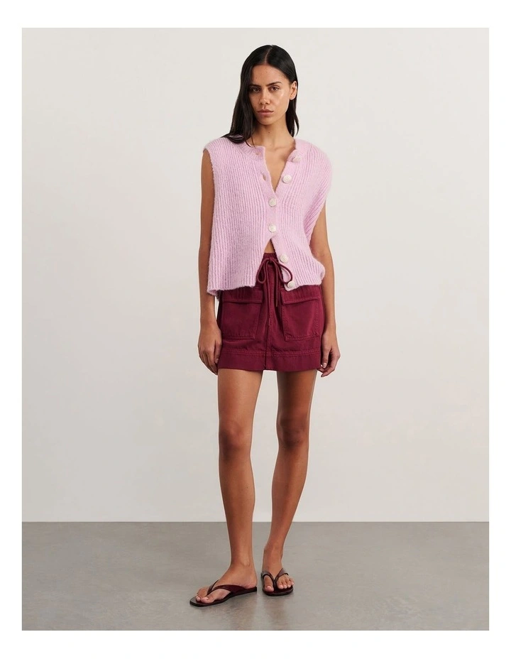 Lily Button Vest in Pink Frost image 4