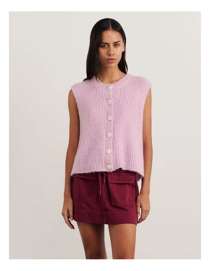 Lily Button Vest in Pink Frost image 5