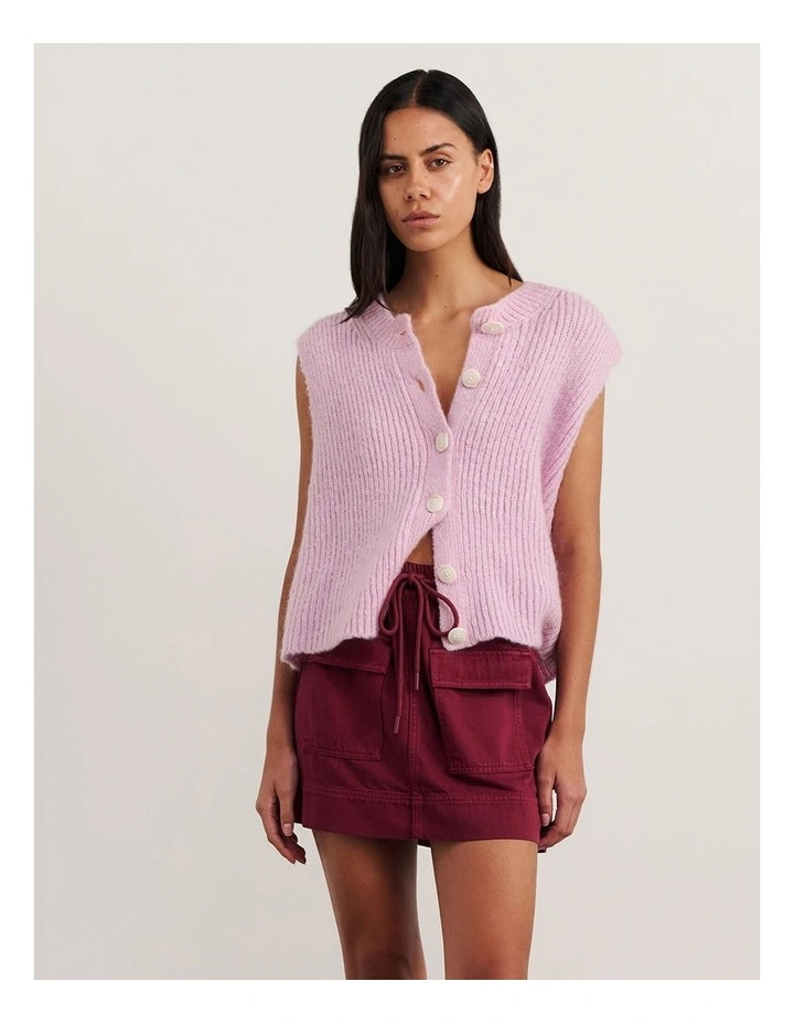 Lily Button Vest in Pink Frost image 6