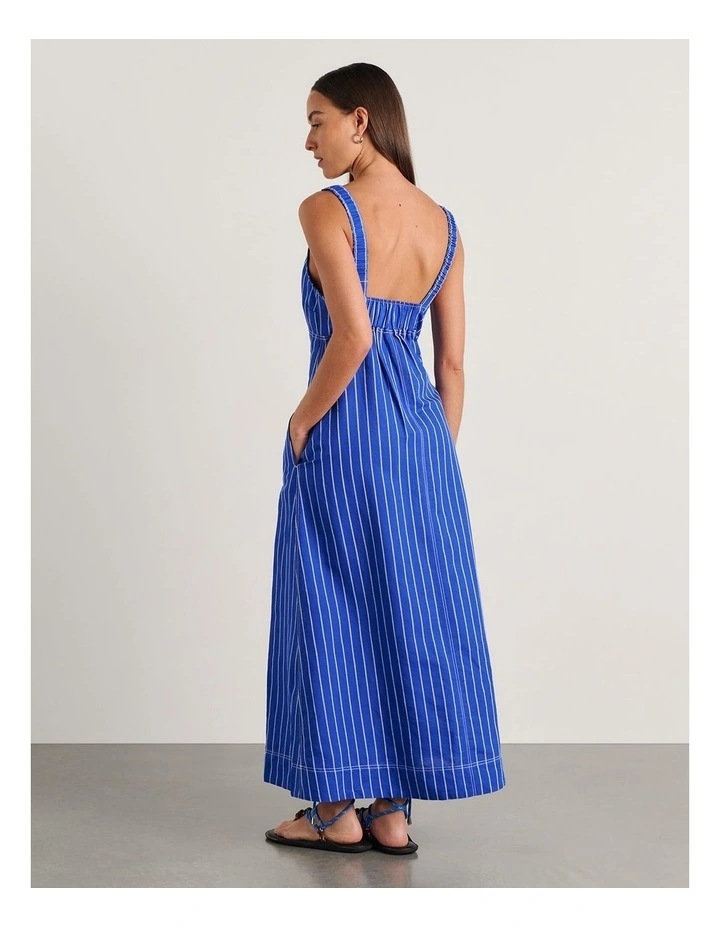 Sara Dress in Cobalt and White Stripe image 2