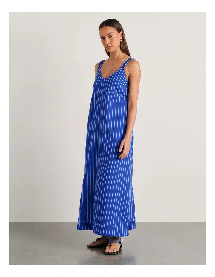 Sara Dress in Cobalt and White Stripe image 3