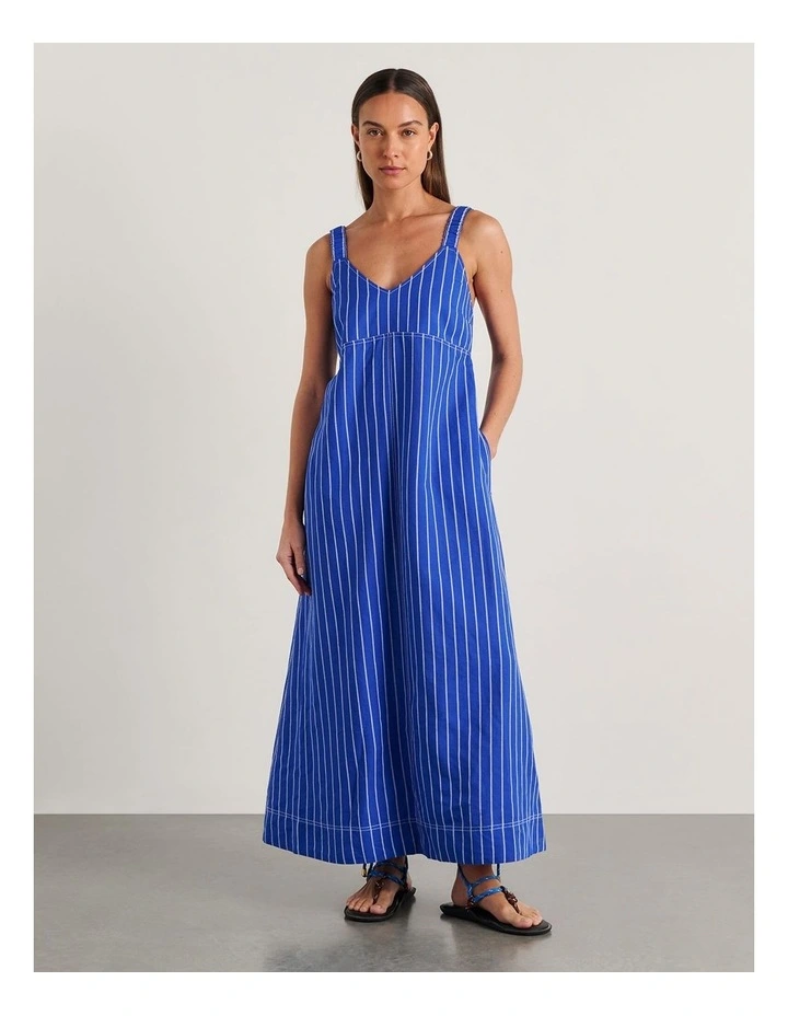 Sara Dress in Cobalt and White Stripe image 5