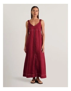 Sara Linen Midi Dress