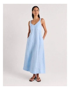 Sara Linen Midi Dress