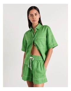 Gigi Linen Relaxed Short Sleeve Shirt
