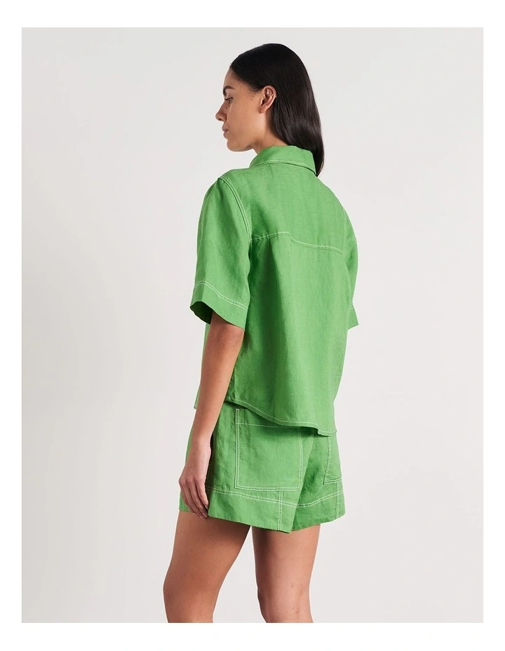 Gigi Linen Relaxed Short Sleeve Shirt image 2