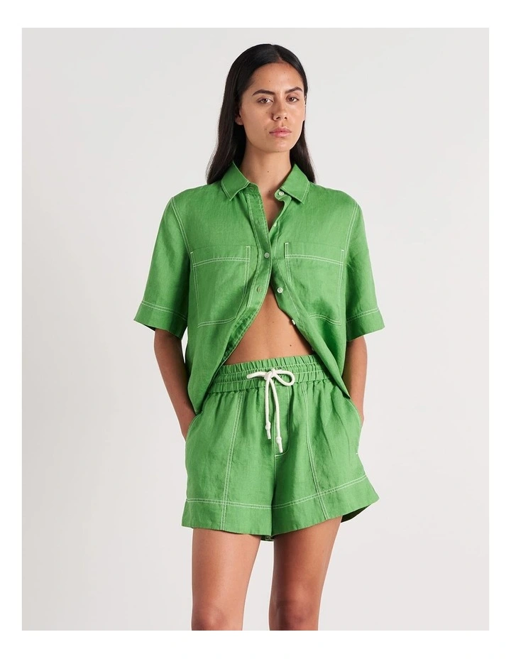 Gigi Linen Relaxed Short Sleeve Shirt image 4