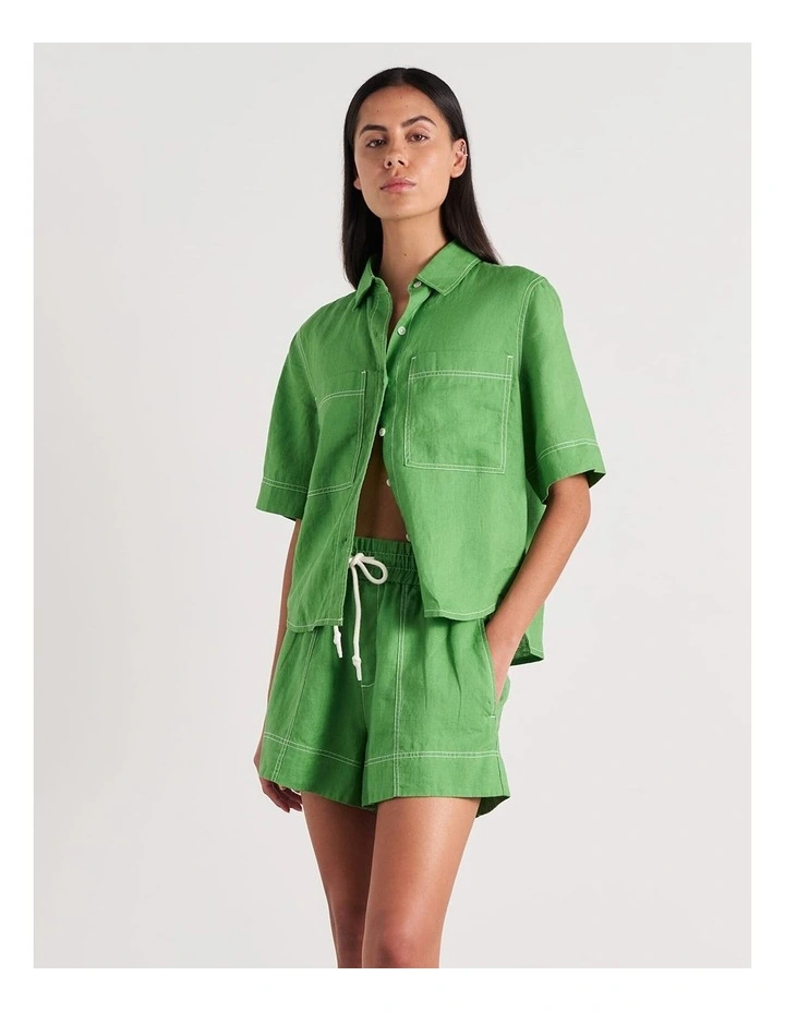 Gigi Linen Relaxed Short Sleeve Shirt image 5