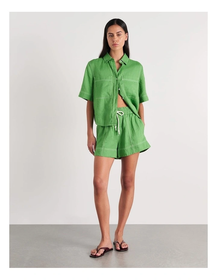 Gigi Linen Relaxed Short Sleeve Shirt image 6