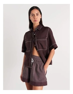 Gigi Linen Relaxed Short Sleeve Shirt