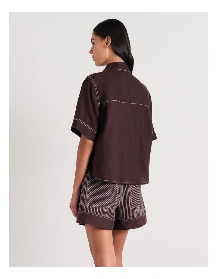Gigi Linen Relaxed Short Sleeve Shirt image 2