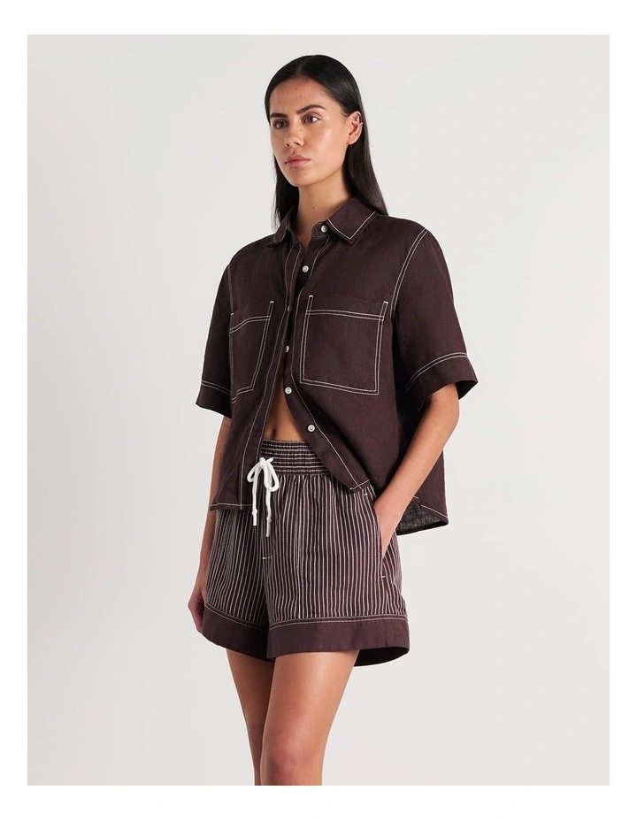 Gigi Linen Relaxed Short Sleeve Shirt image 4