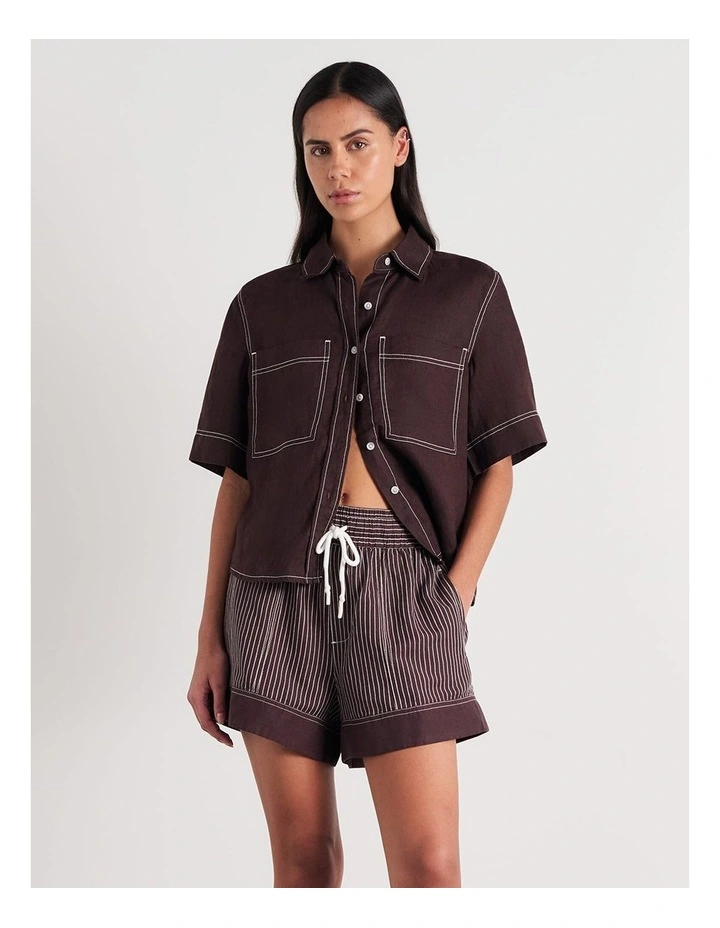 Gigi Linen Relaxed Short Sleeve Shirt image 5