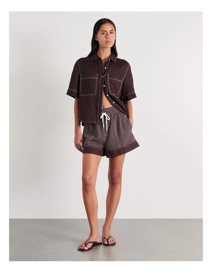 Gigi Linen Relaxed Short Sleeve Shirt image 5