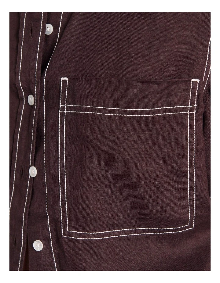 Gigi Linen Relaxed Short Sleeve Shirt image 7