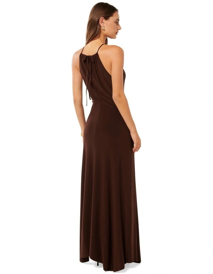 Whitney Gathered Maxi Dress in Brown image 2