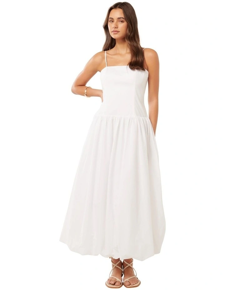 Camila Cotton Midi Dress in White image 1