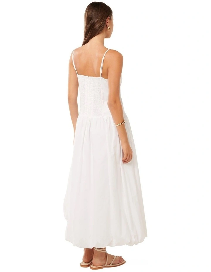 Camila Cotton Midi Dress in White image 2
