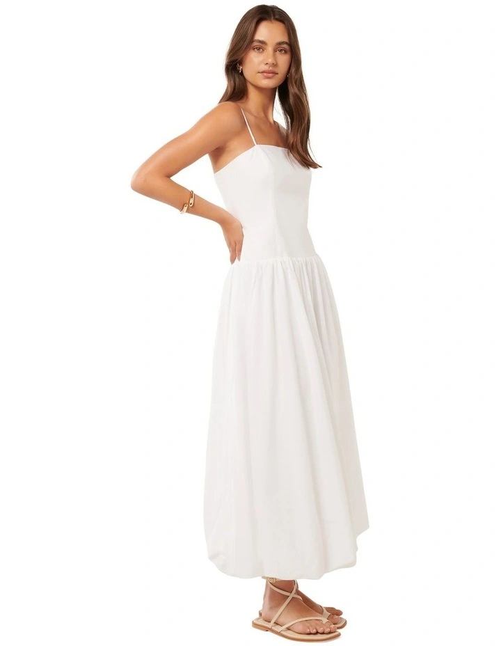 Camila Cotton Midi Dress in White image 3