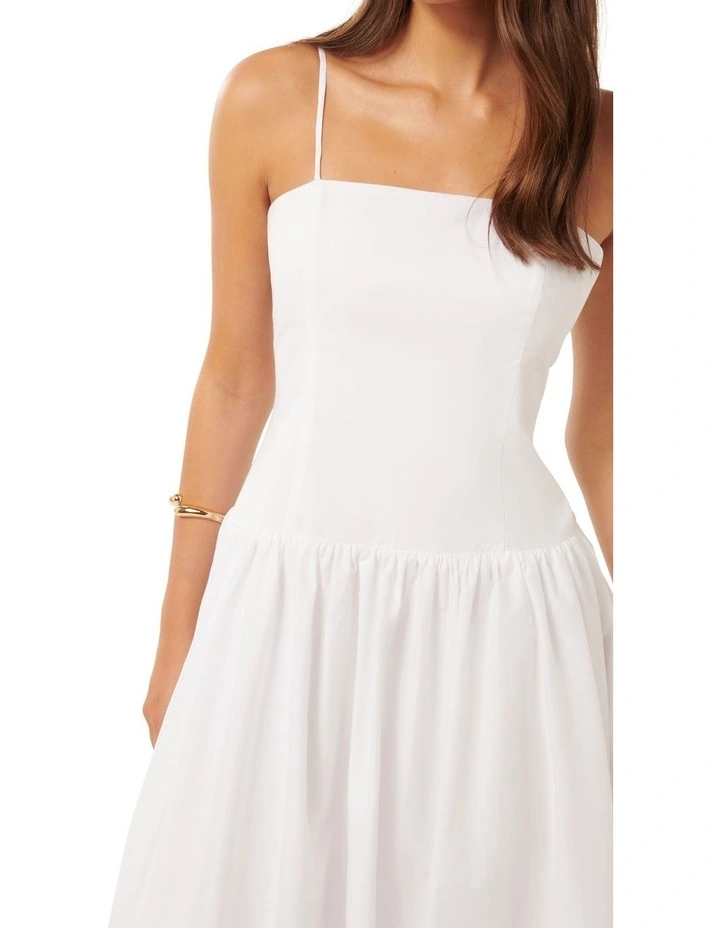 Camila Cotton Midi Dress in White image 4