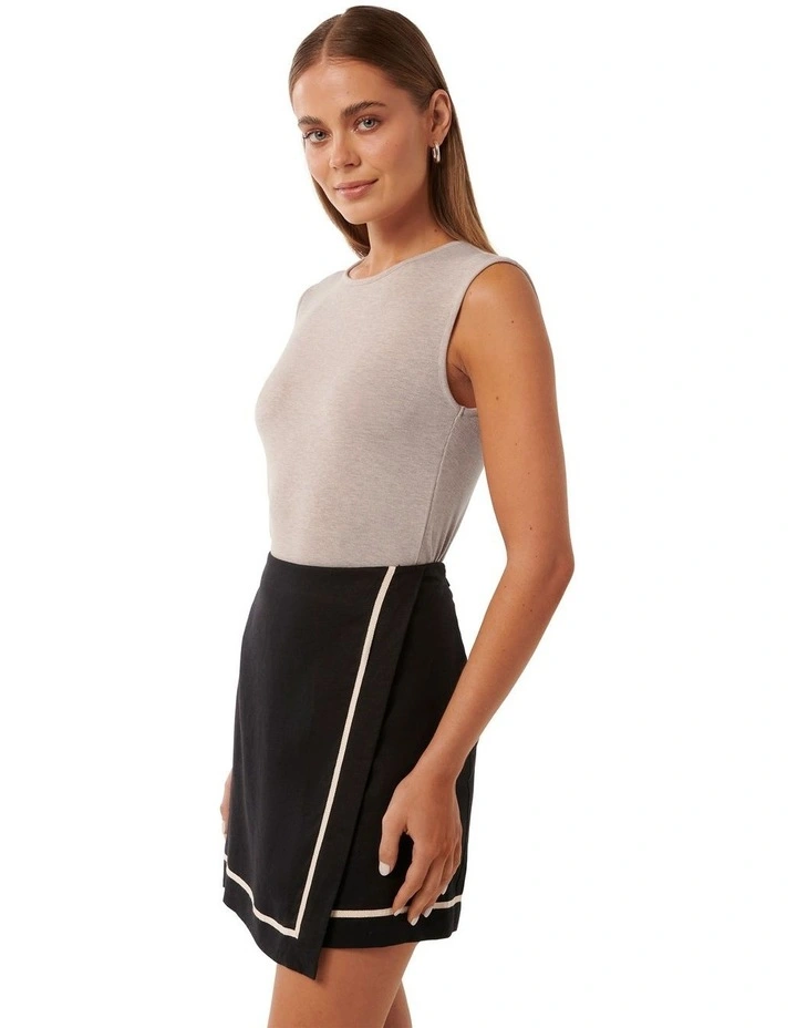 Mara Crew Neck Tank Top in Beige image 3
