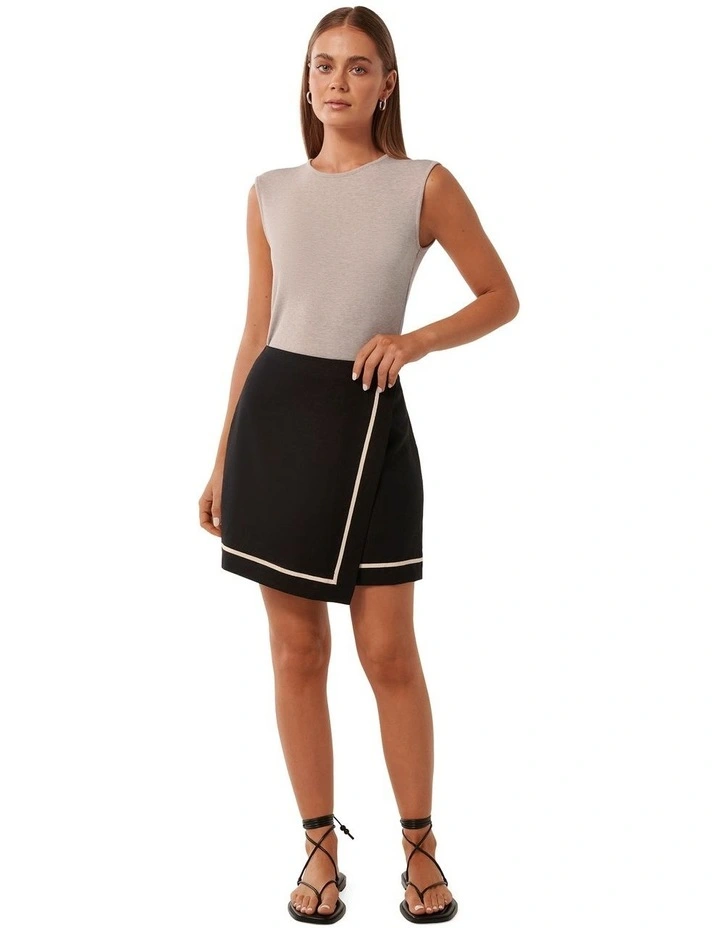 Mara Crew Neck Tank Top in Beige image 5