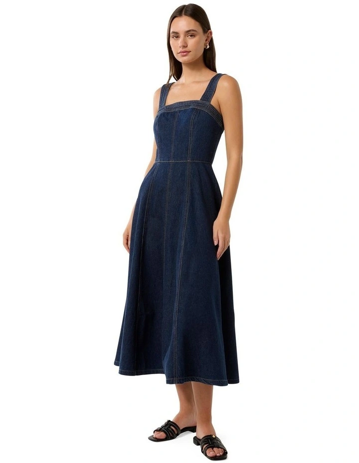 Allanah Denim Dress in Blue image 3