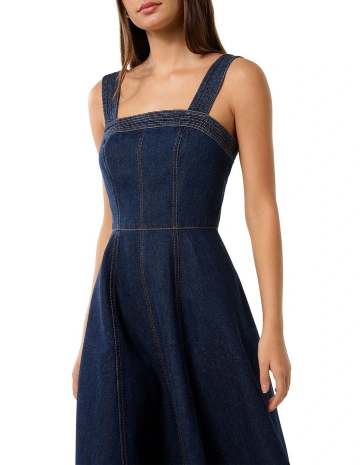 Allanah Denim Dress in Blue image 4