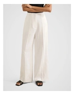 Posey Linen Wide Leg Pants in White