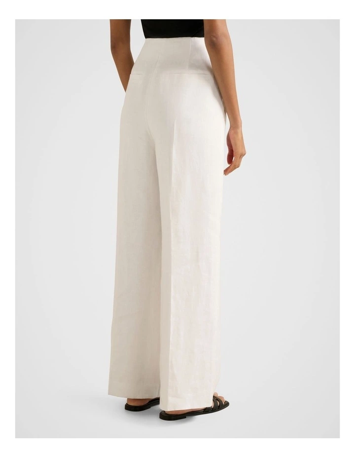 Posey Linen Wide Leg Pants in White image 2