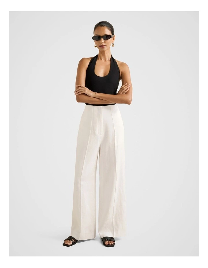 Posey Linen Wide Leg Pants in White image 5