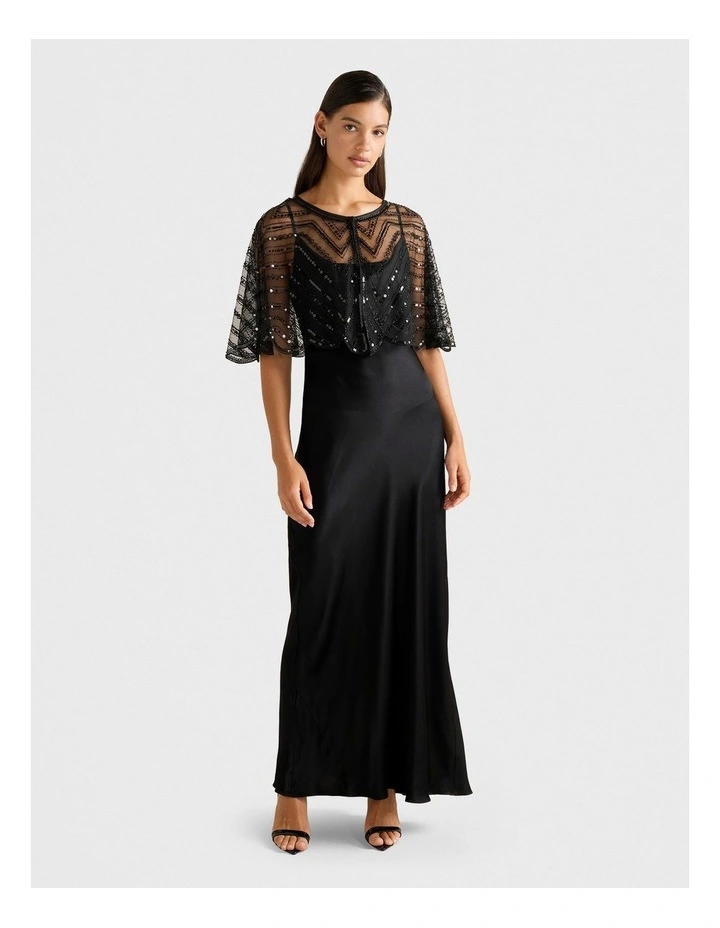 Scarlett Sequin Cape in Black image 5