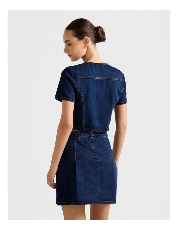 Elise Denim Shirt in Navy image 2