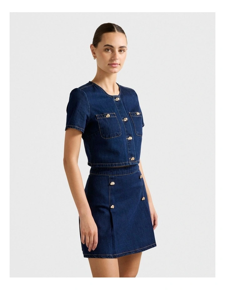 Elise Denim Shirt in Navy image 3
