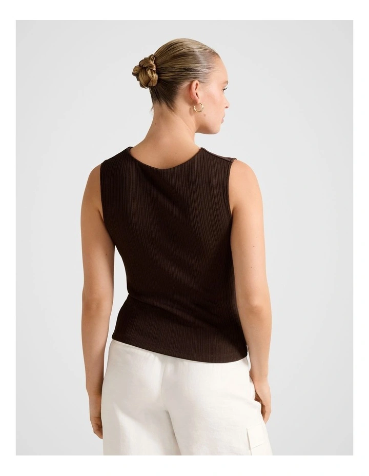 Frankie Boat Neck Tank Top in Brown image 2