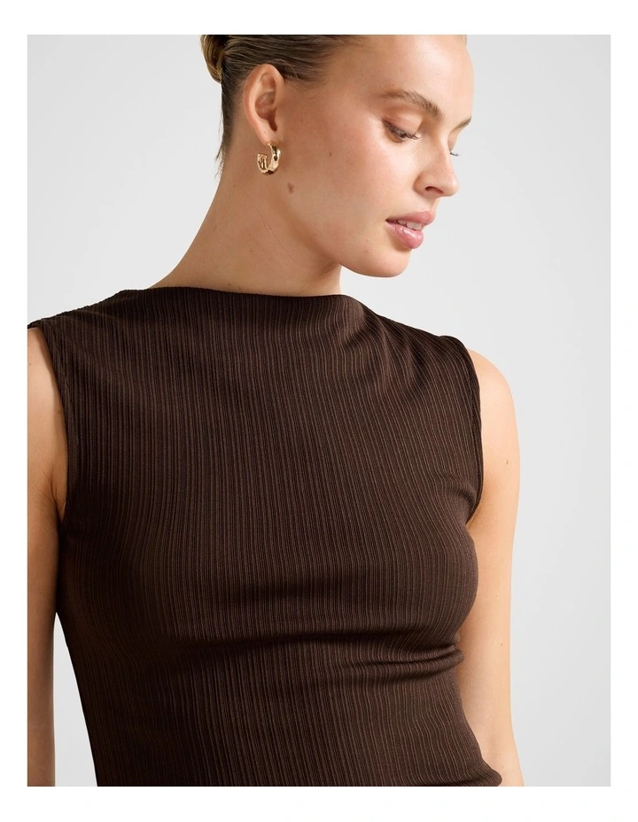 Frankie Boat Neck Tank Top in Brown image 4