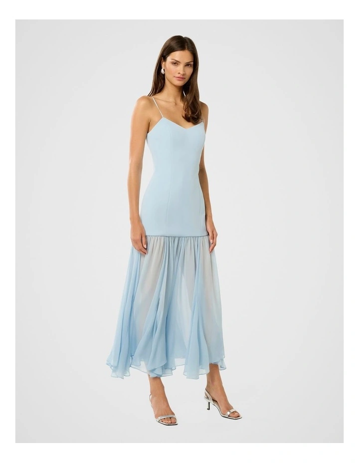 Luca Dropped Waist Maxi Dress in Blue image 3