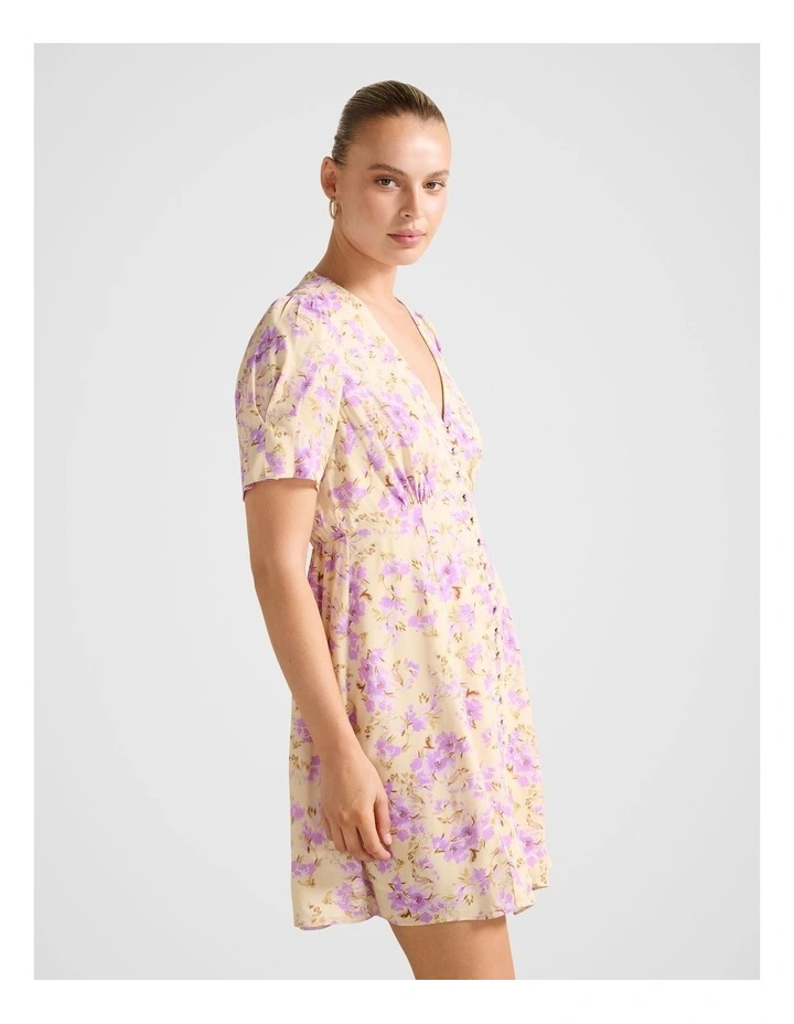 Saffron Printed Mini Sun Dress in Multi image 3