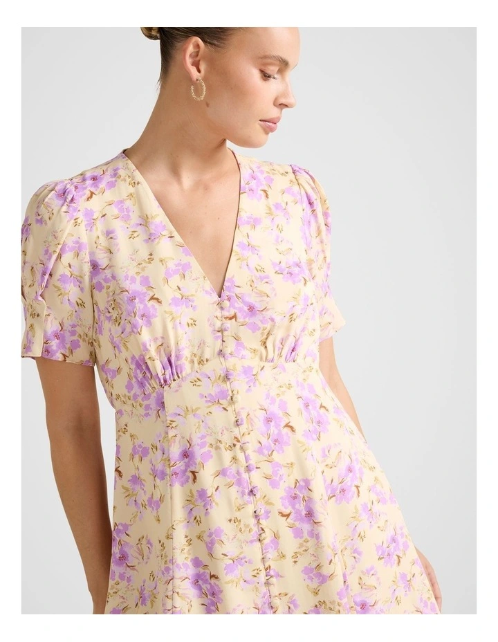 Saffron Printed Mini Sun Dress in Multi image 4