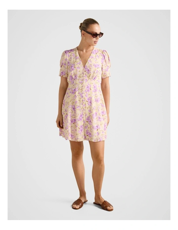Saffron Printed Mini Sun Dress in Multi image 5