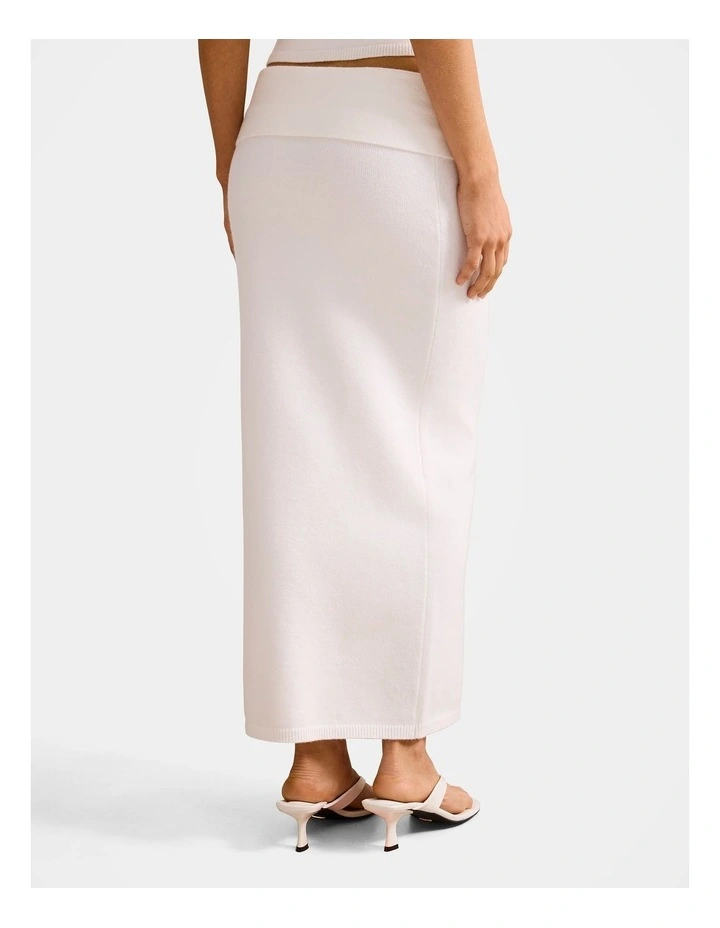 Lexi Knitted Midi Skirt in Cream image 2