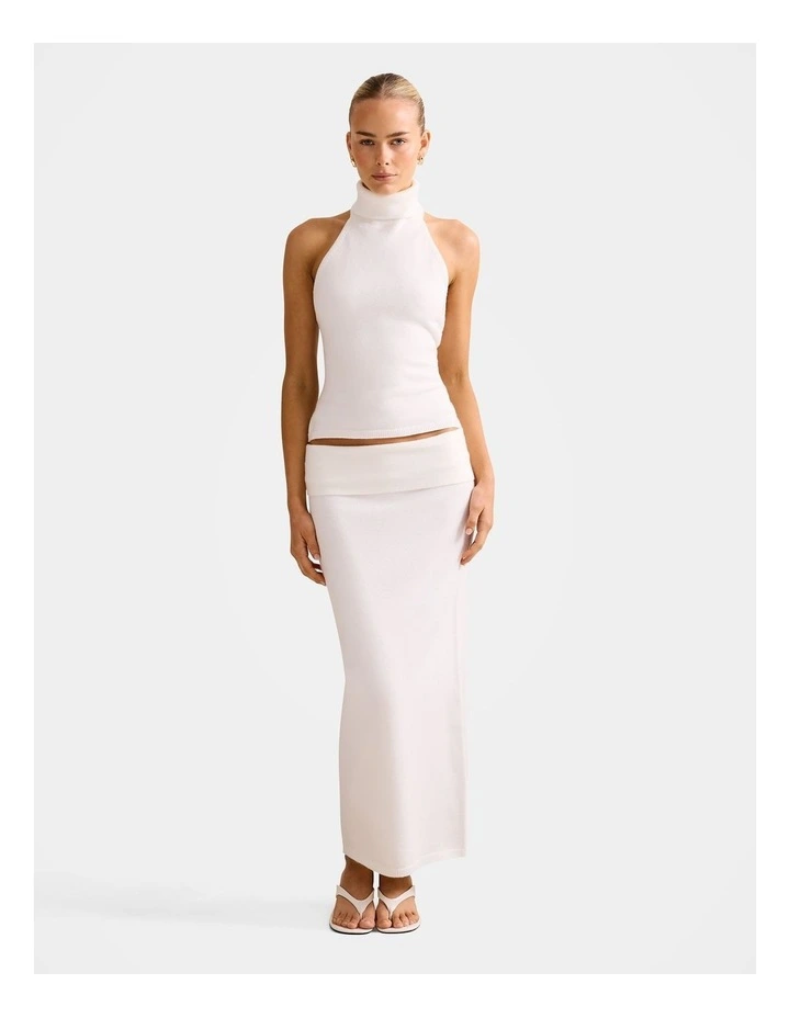 Lexi Knitted Midi Skirt in Cream image 5